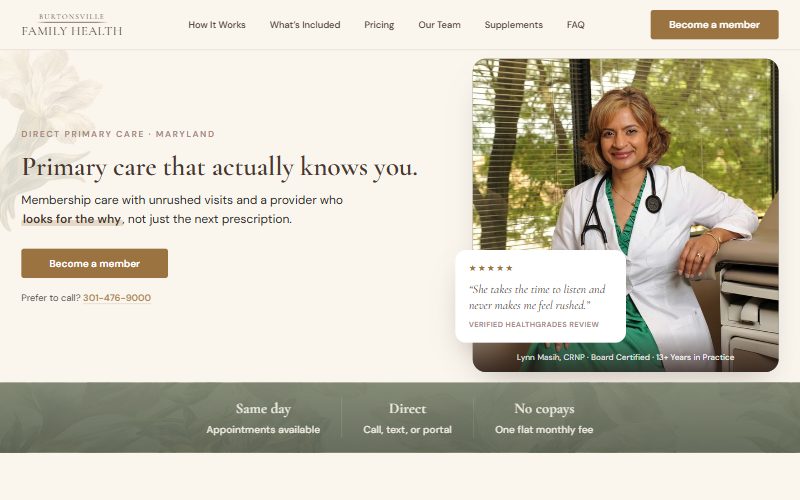 Burtonsville Family Health homepage