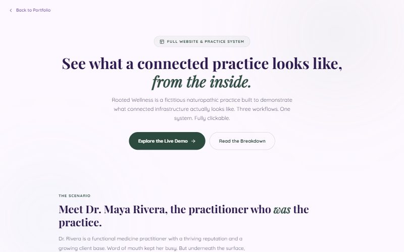 Case Study: Rooted Wellness homepage